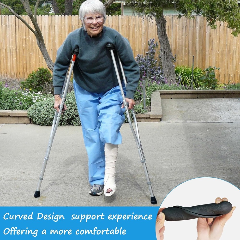 Replacement Crutch Pads, 6 Pcs Accessory Black