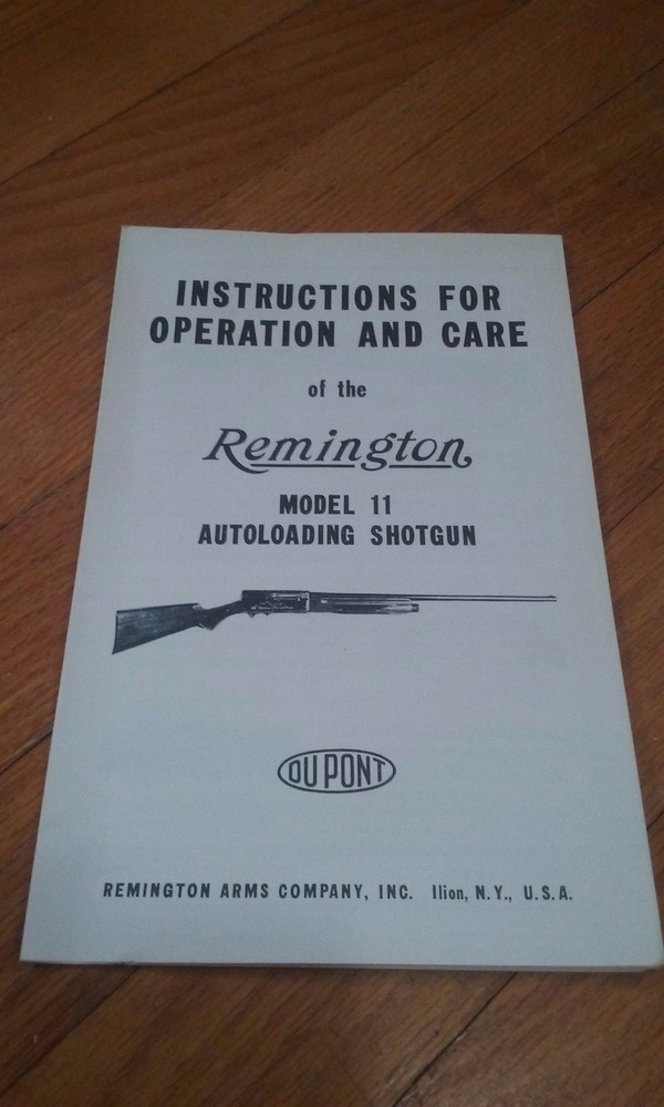 Remington Model 11 Automatic Shotgun Manual  C74