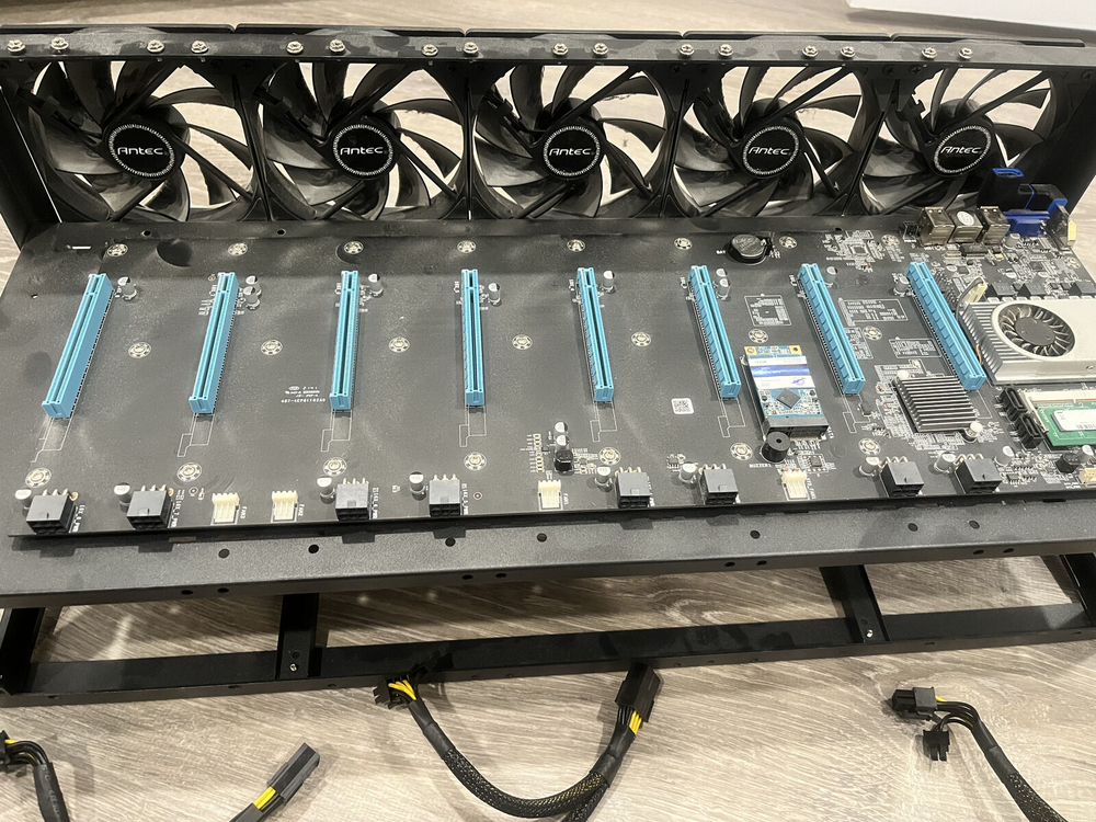 Crypto Mining Rig 8 GPU Slot Miner Mobo w/ Cables