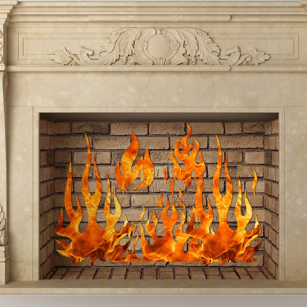 5 Sheets Flame Stencil Airbrush Flame Stencil Fire Stencil Fire Reusable Temp...
