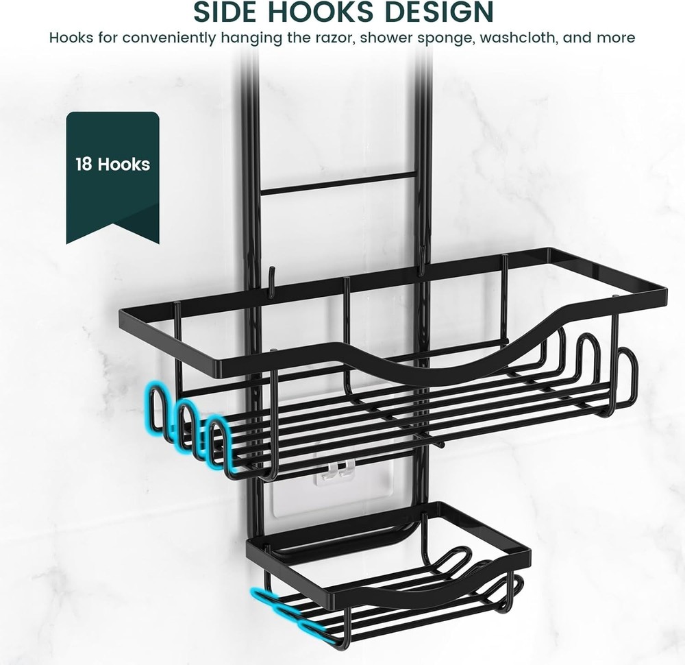 Shower Caddy Hanging Adjustable Shower Caddy, Rustproof Shower Organizer Exte...