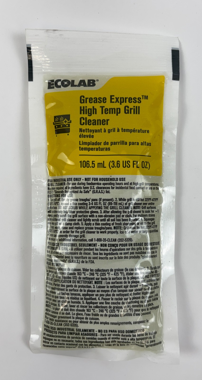 Ecolab Grease Express High Temp Grill Cleaner 3.6 oz Set of 12