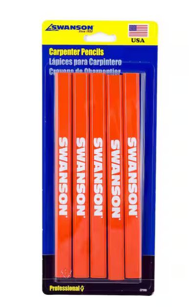 Carpenter Pencils (5 Pack Carded)