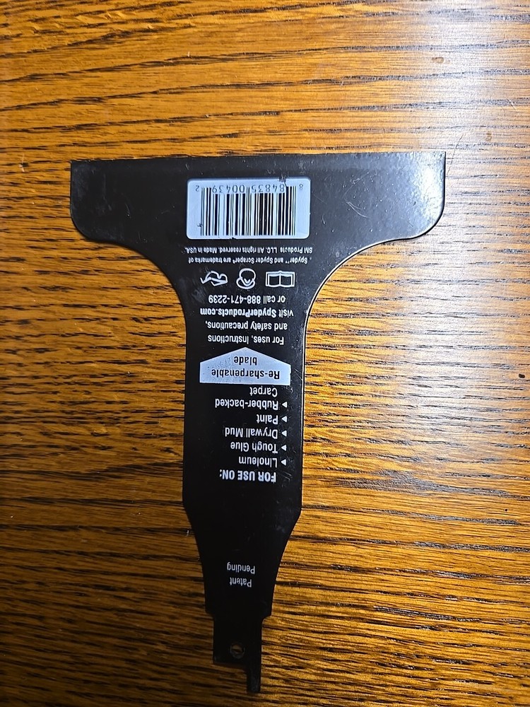 NEW! SPYDER 4" SCRAPER BLADE RECIPROCATING SAW ATTACHMENT