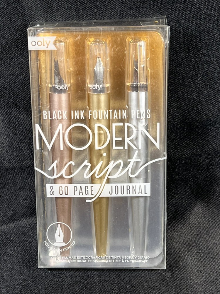 Modern Script Fountan Pen & Journal - 4 Piece Set New Open Box