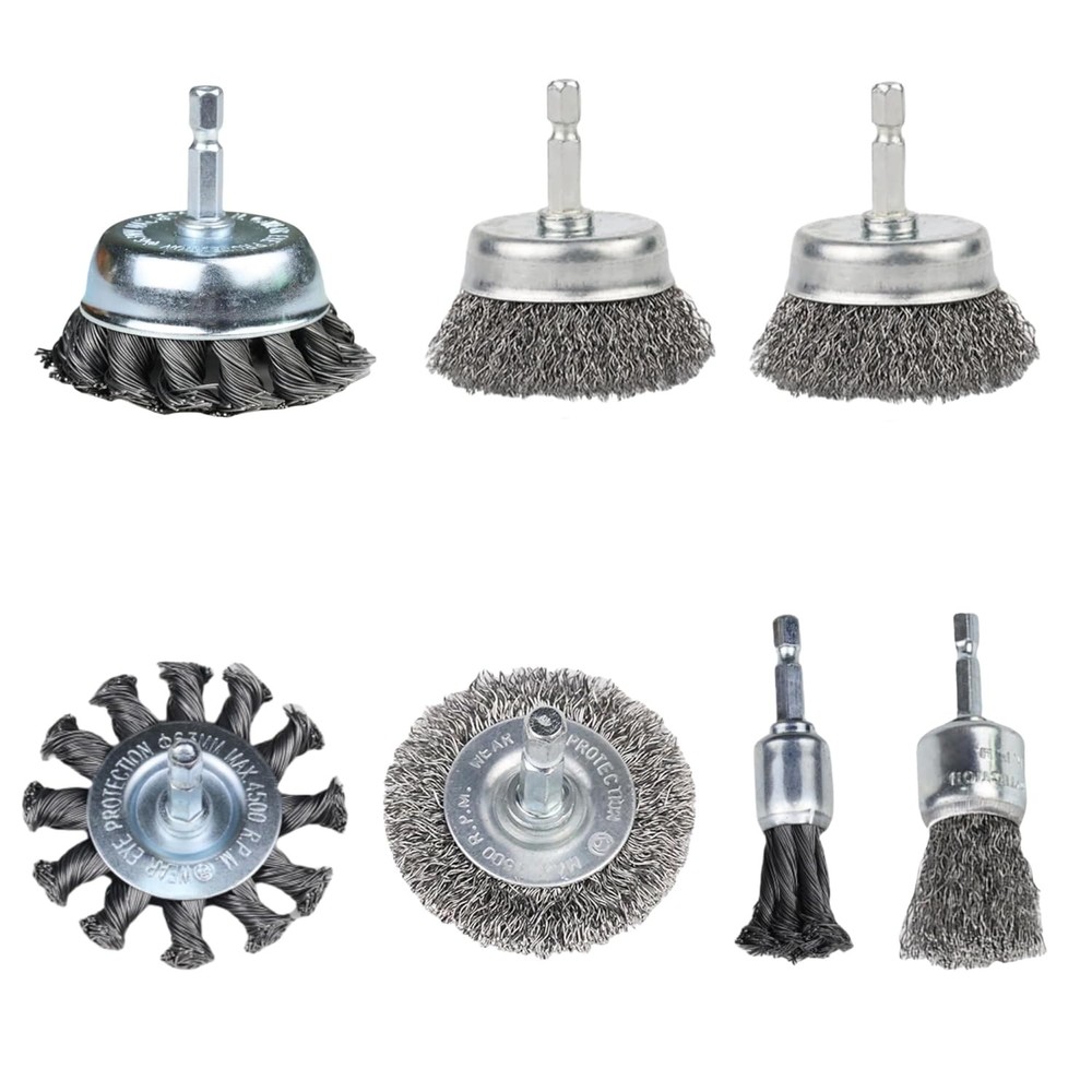 10 Pack Wire Brush Set for Drill Carbon Steel Rust