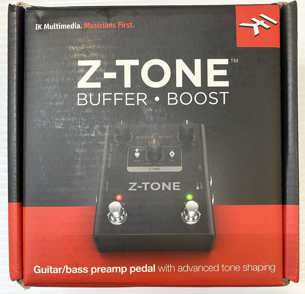 IK Multimedia Z-Tone Buffer Boost Preamp Pedal with Advanced Tone Shaping,Sealed