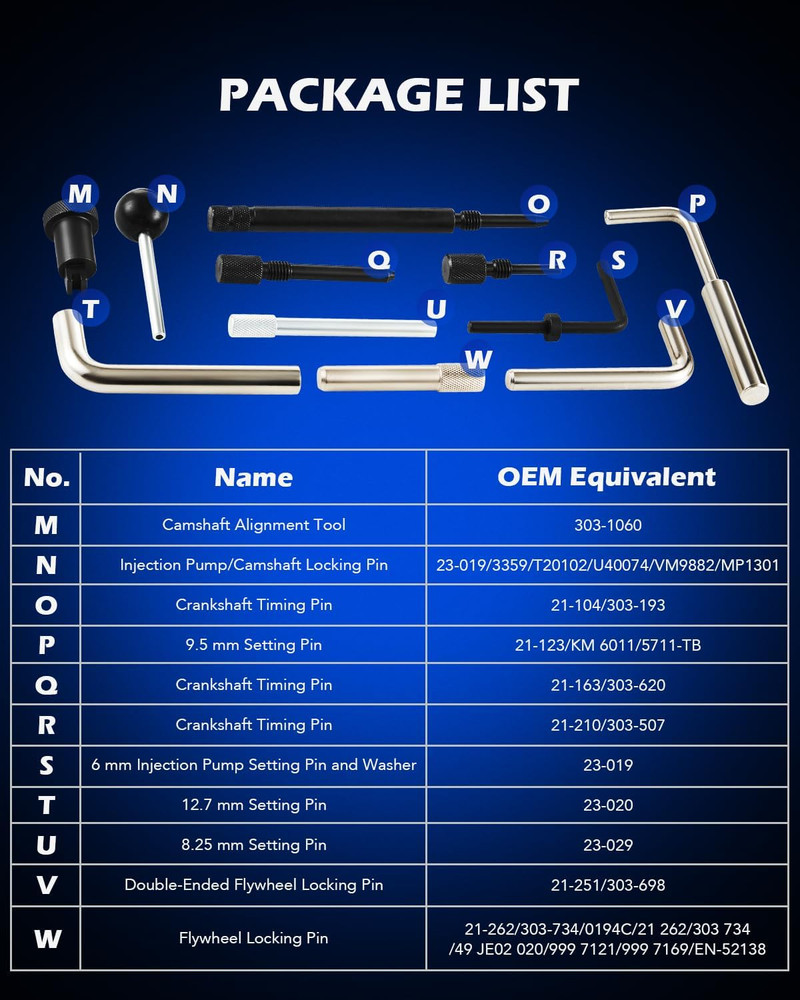 Engine Timing Tool Set, 24 Piece Engine Camshaft Alignment Timing Tool Kit Compa