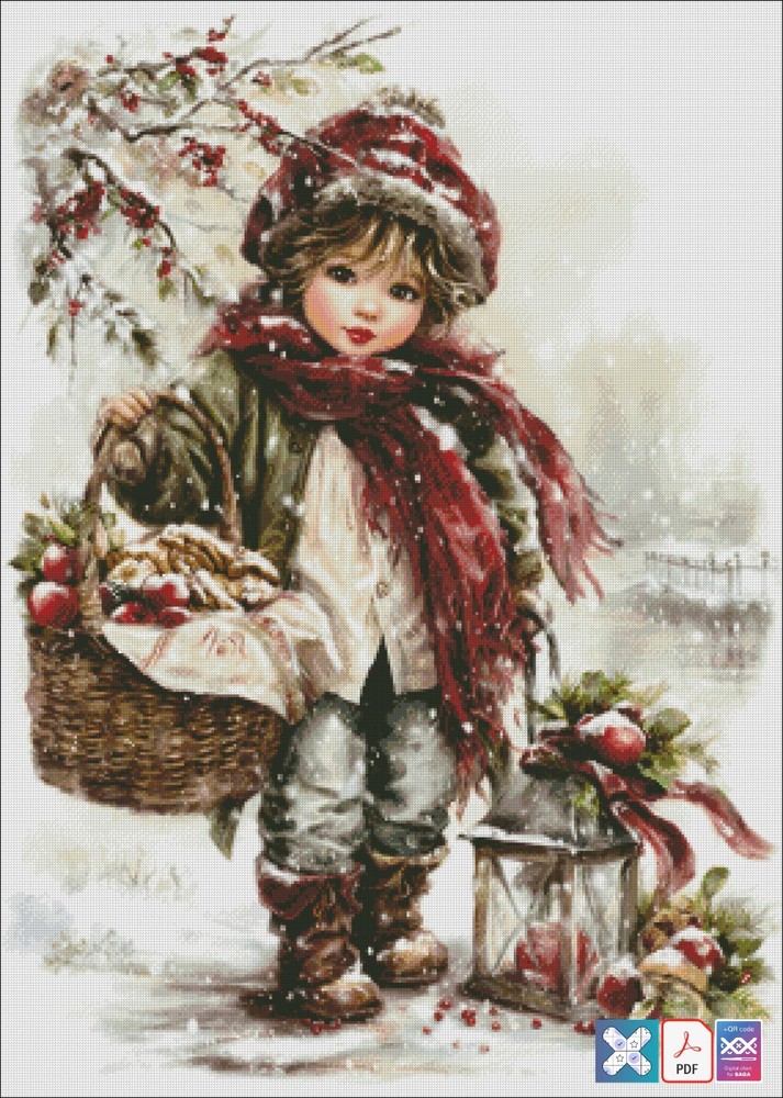 Winter's Storytime -2 Chart Counted Cross Stitch Pattern Needlework 242