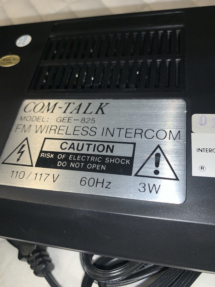 Vtg COM-TALK FM WIreless Intercom Model: GEE-825 - Old Stock Openbox