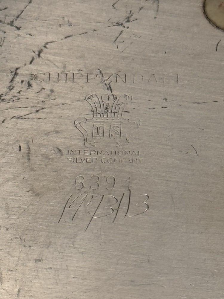 Silverplate Trinket Dish Chippendale Engraved Golf Winner 1958 7” L