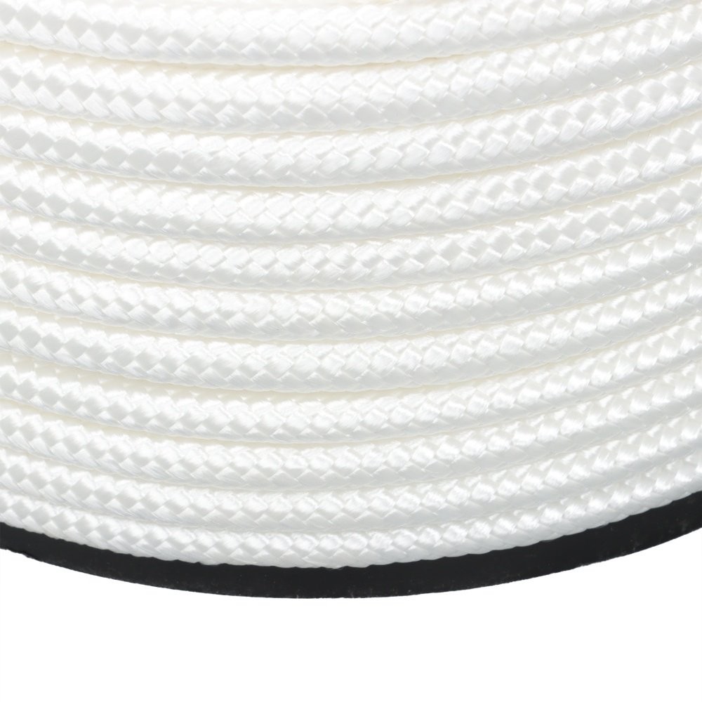 Multipurpose White Nylon Rope Sturdy Spool Solid Braid Knot Rope 3/8" × 500'