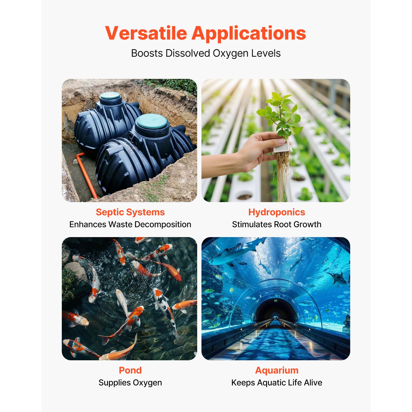 Uimoso Linear Air Pump for Septic Systems & Deep Pond Aeration 1110 GPH Capacity