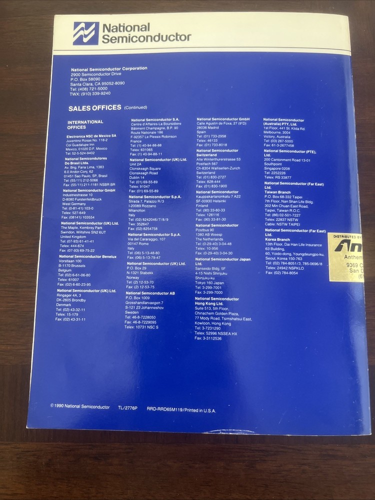 NATIONAL SEMICONDUCTOR Memory Databook 1990