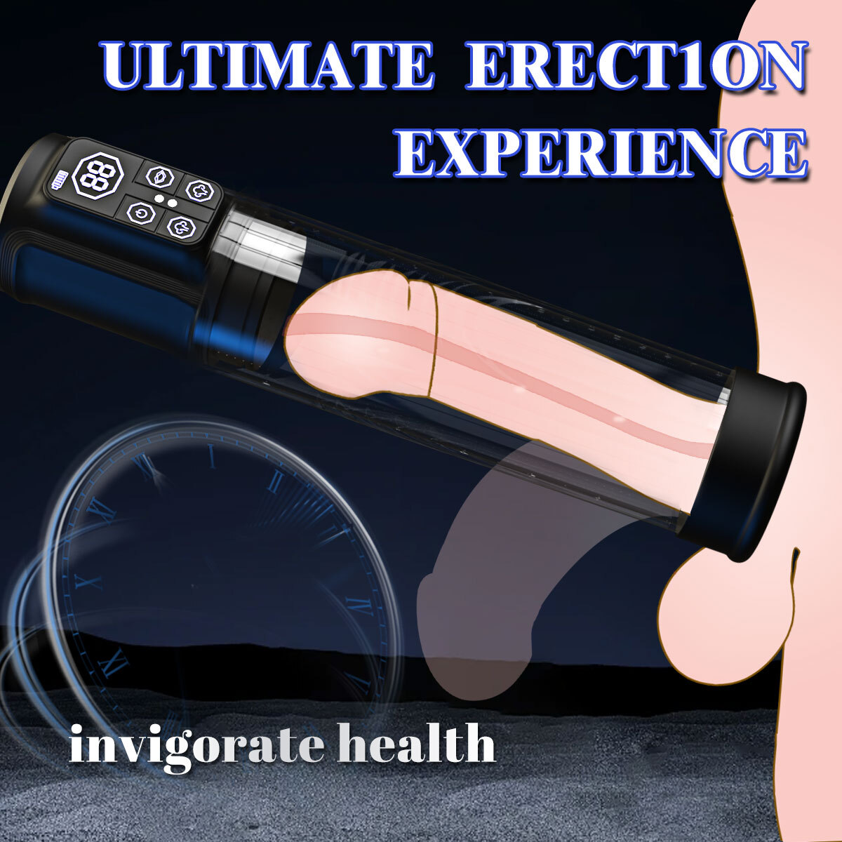 Vacuum Penis Pump for Male ED Enhancement Erectile Enlargement Penis Enlarger BG