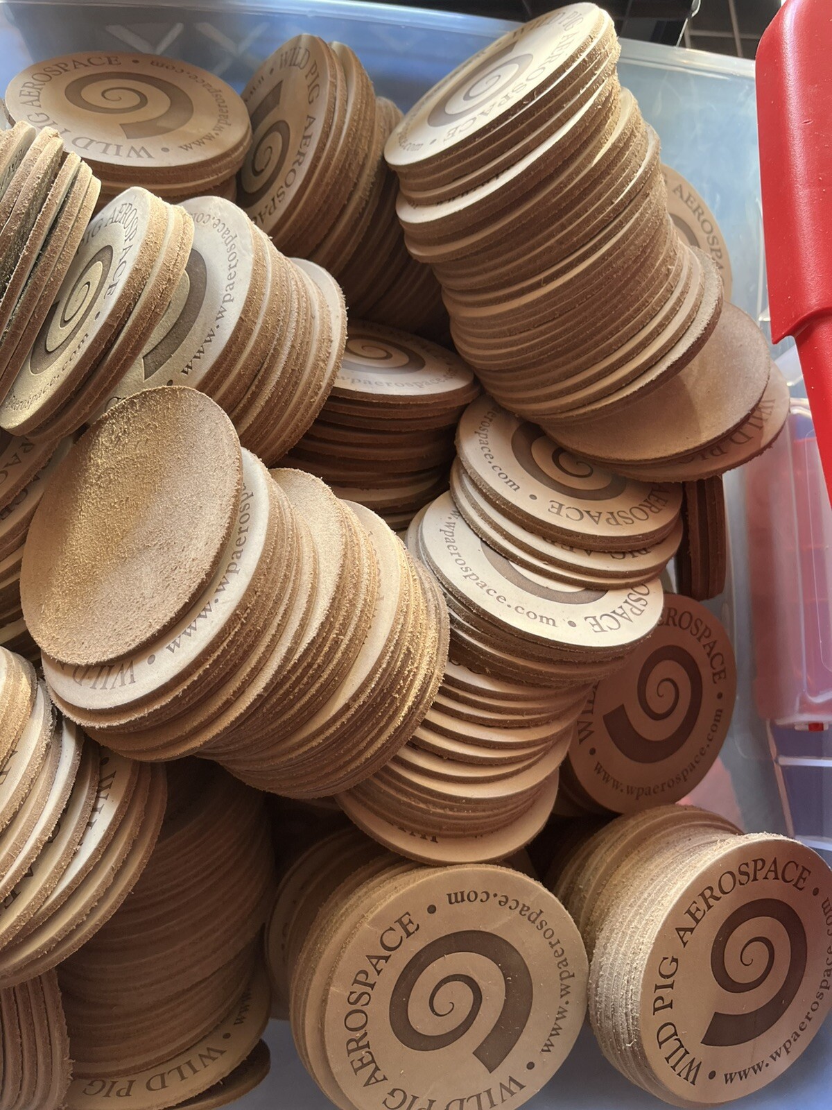 Lot Of 1500 Leather Beer Drink Coasters Wild Pig Aerospace Pilot USAF