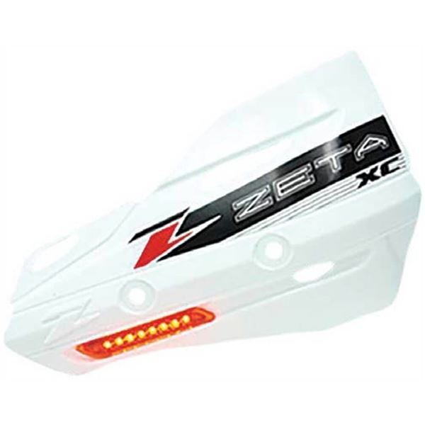 White/Orange Zeta XC Flasher Deflector Shields