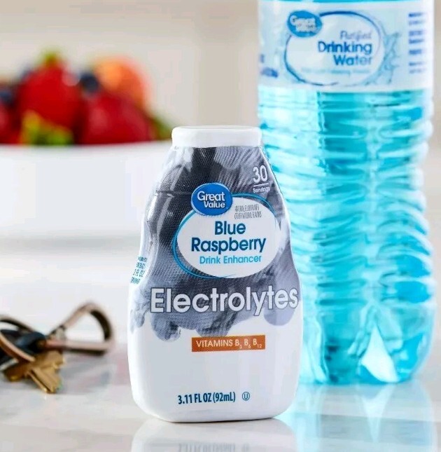 3 Pack Great Value Blue Raspberry Drink Enhancer Mix Electrolytes 90 Servings