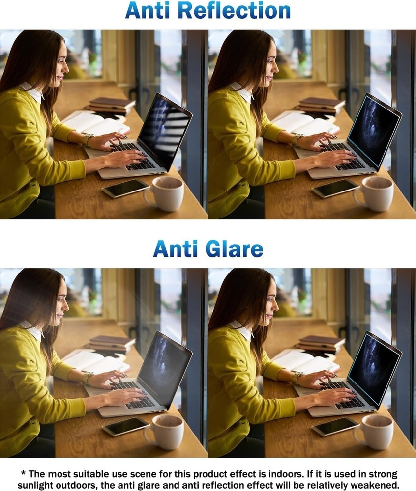 Scratch Resistant 15.6 Inch Screen Protectors - 2 Pack with Blue Light Blocker