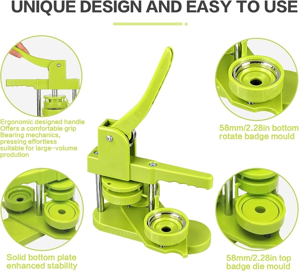 Button Maker Machine 58mm Pin Installation-Free DIY Pin Badge Button Maker ...