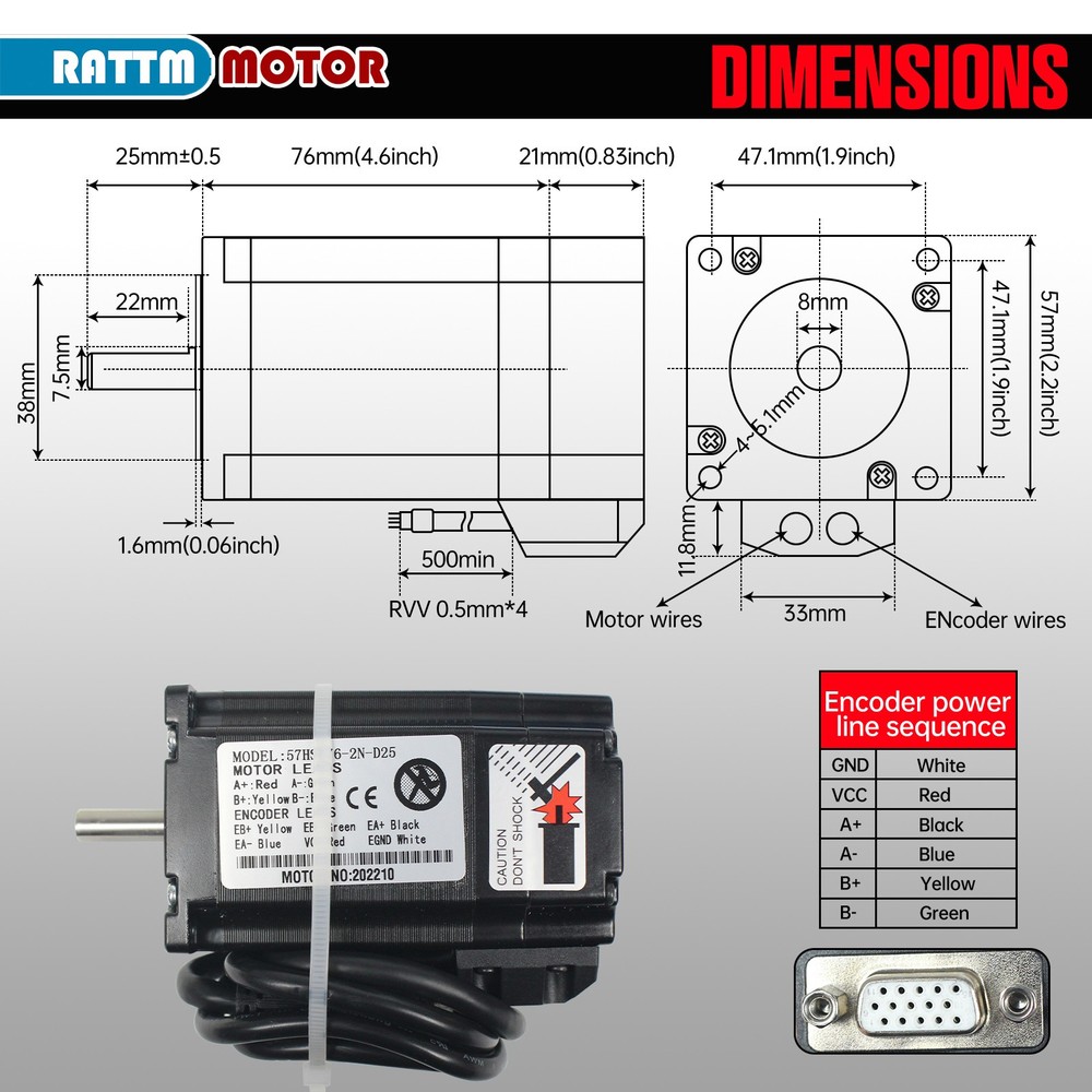 3 Axis Nema23 2N.m Closed Loop Servo Motor Driver CNC Controller Kit DDCSV4.1