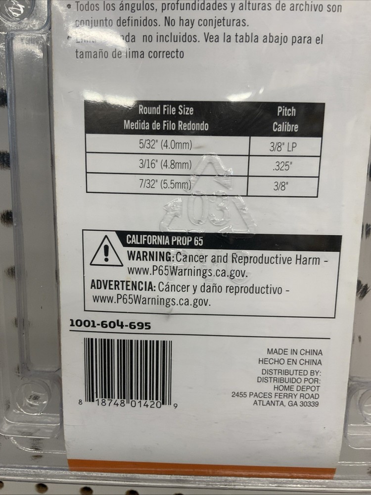 PowerCare Bar Mounted Chainsaw Sharpener Model Adjustable Dial Settings