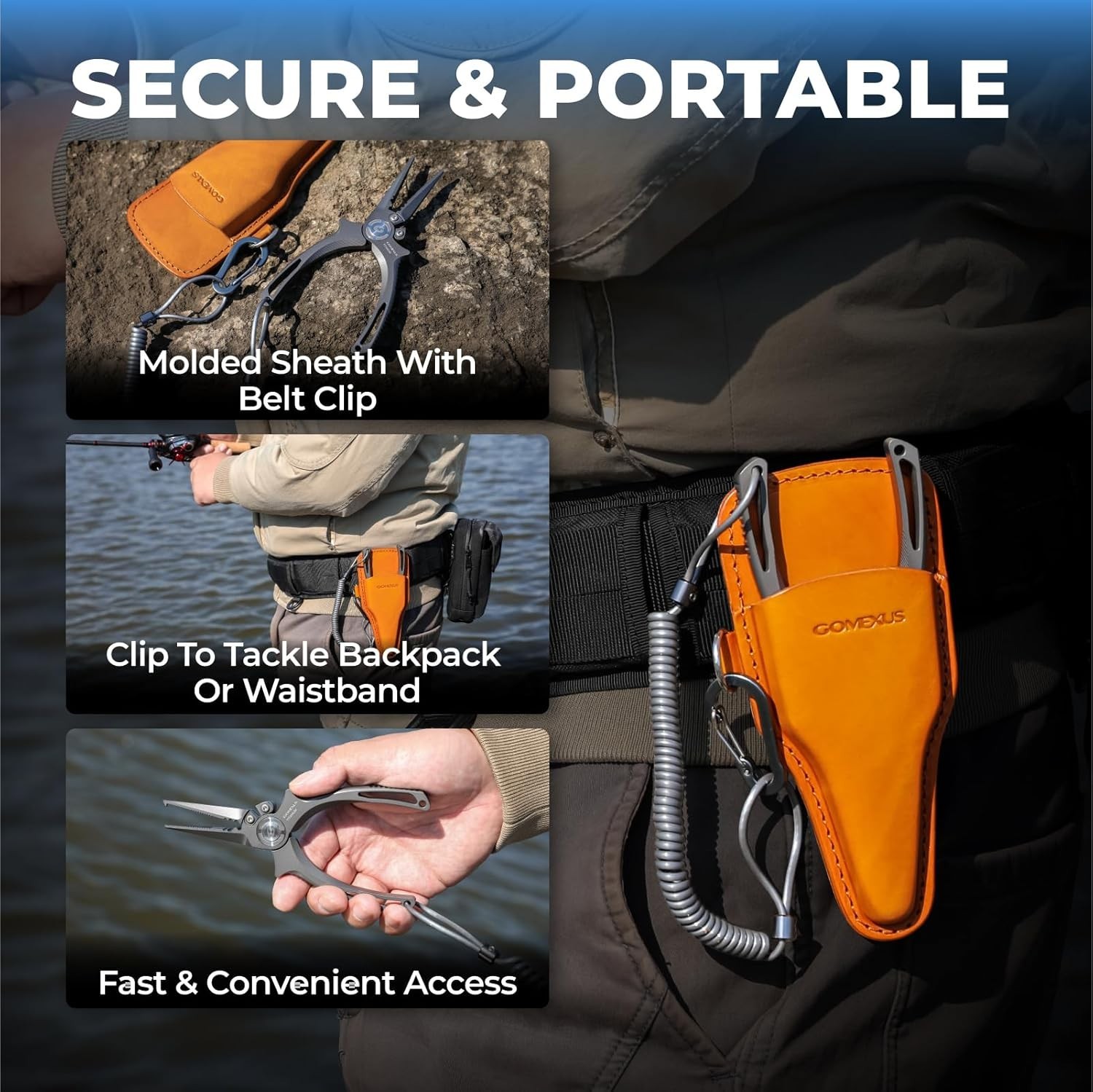 GOMEXUS Titanium Fishing Pliers 6.5'' Straight Nose Version Saltwater Resistant