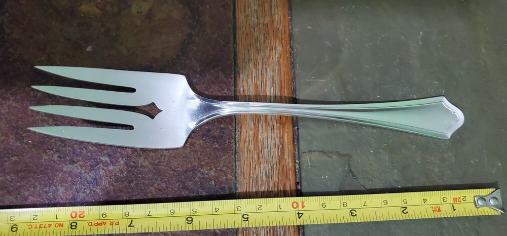 ✅ONEIDA PAR PLATE ANTIQUE c1917 VERNON/ ASHLEY SILVERPLATE MEAT 🥩 SERVING FORK