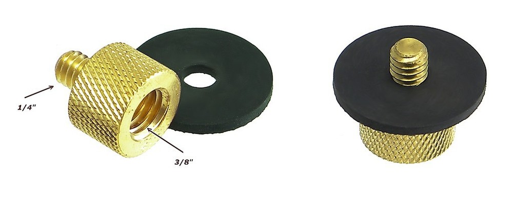 TWO 3/8" to 1/4" Tripod Thread Reducer / Adapter Brass