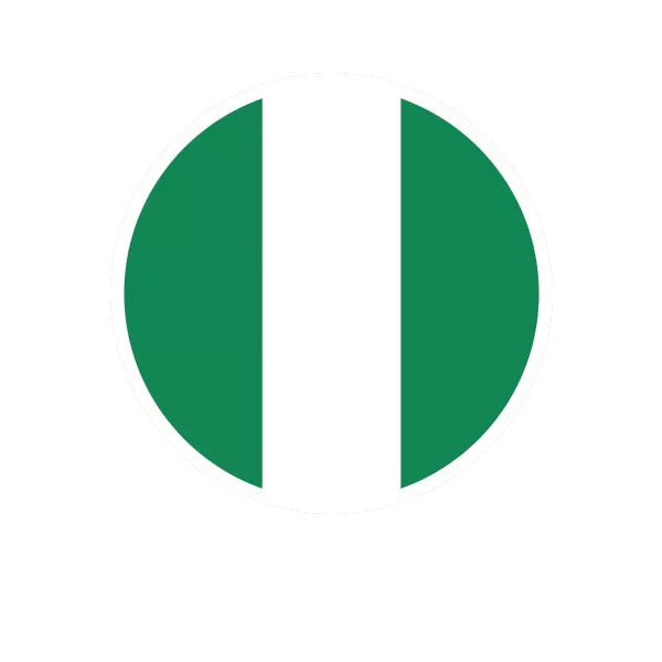 Round Nigerian Flag Sticker Decal
