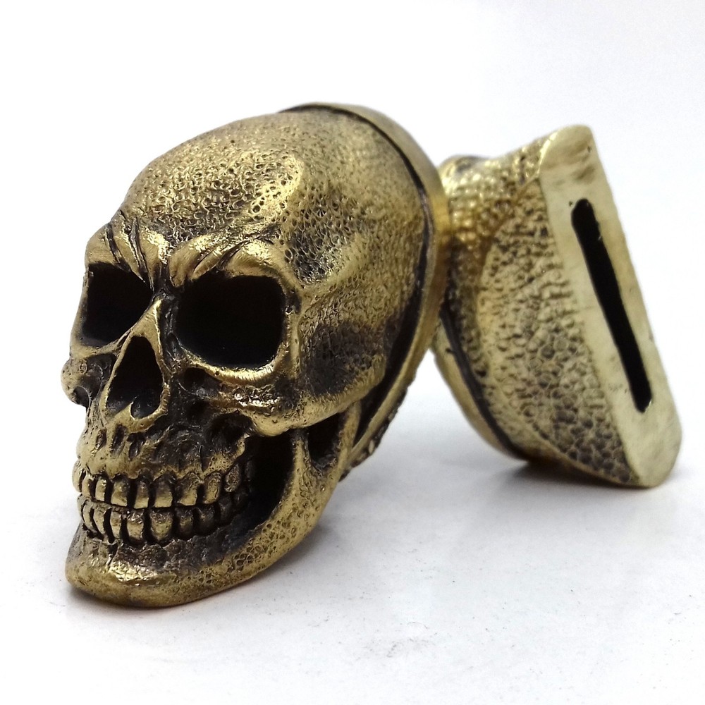 SET SKULL SOLID BRONZE FINGER GUARD BOLSTER & POMMEL CUSTOM KNIFE MAKING
