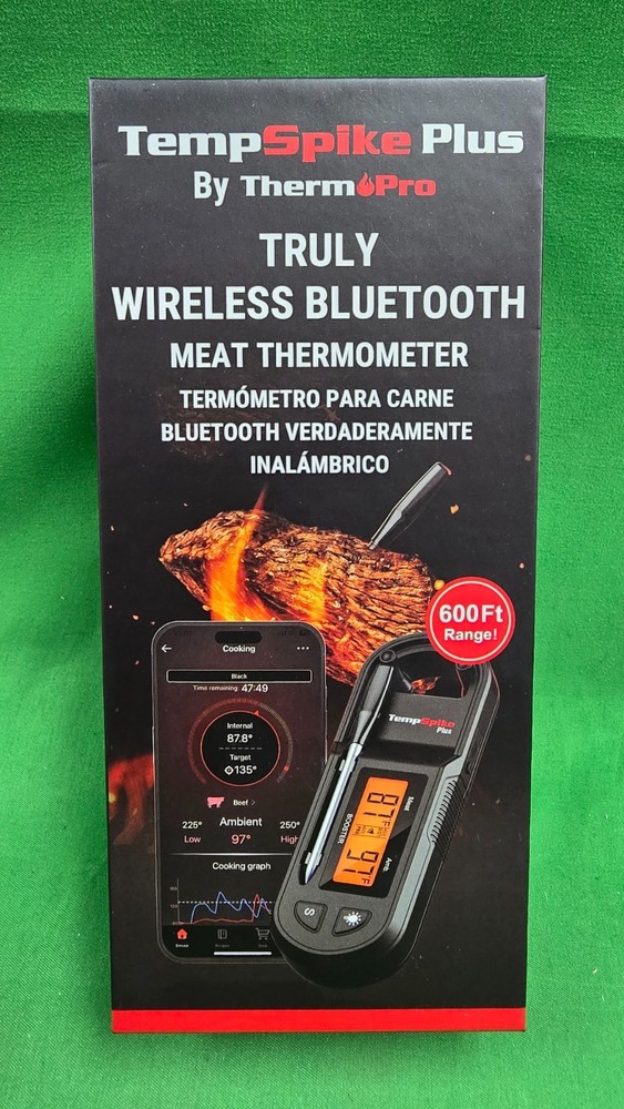 ThermoPro TempSpike Plus TP971W Wireless Bluetooth Meat Thermometer NEW(E6)