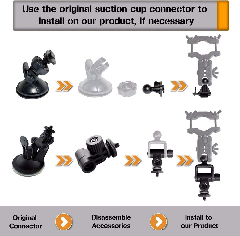 Universal Dash Cam Mount Rear View Mirror Holder with 16 Different Joints Compat