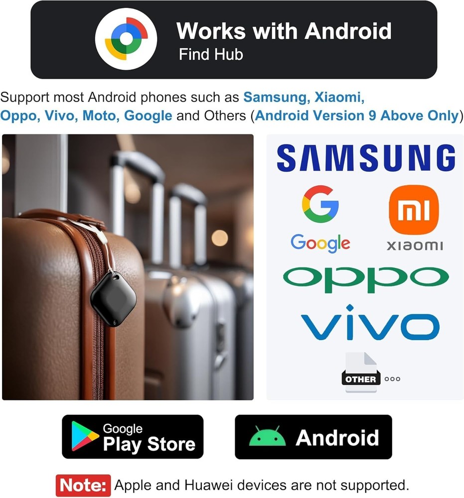 Air Tracker Tag for Android Tags 4 Pack Luggage Tracker with 4 Case Works