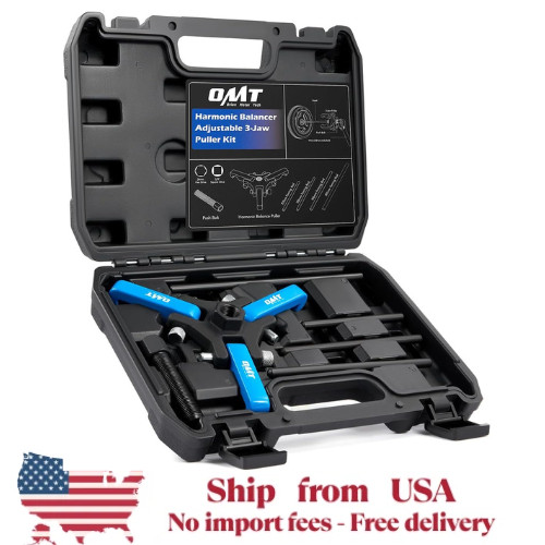 Harmonic Balancer Puller Kit 3 Jaw Crank Pulley Tool LS GM Ford Blue