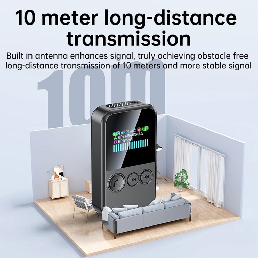 2 in 1 Wireless Bluetooth 5.4 Transmitter Receiver Adapter Audio 3.5mm Jack Aux