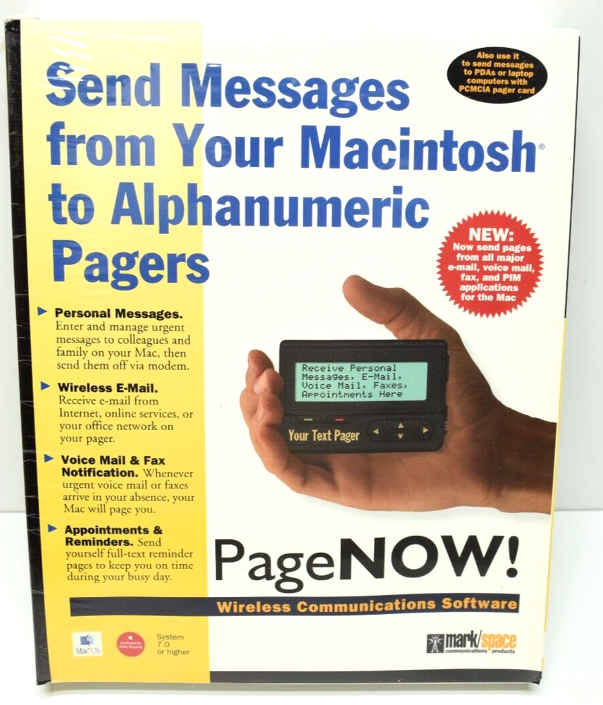Vintage 1995 Apple Computer Mac Software Email Text to Pager New Sealed CD-ROM