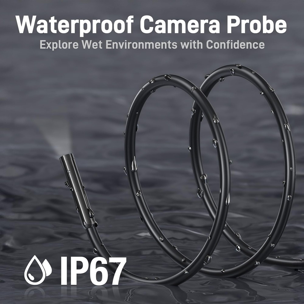 Endoscope Borescope with Light, Snake Inspection Camera for Automotive Engine...