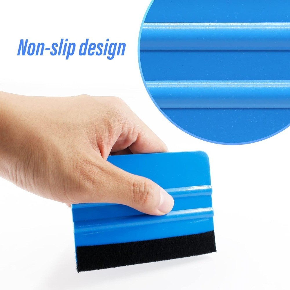 4 Inch Plastic Felt Edge Squeegee Tool for Window Tinting Vinyl Application