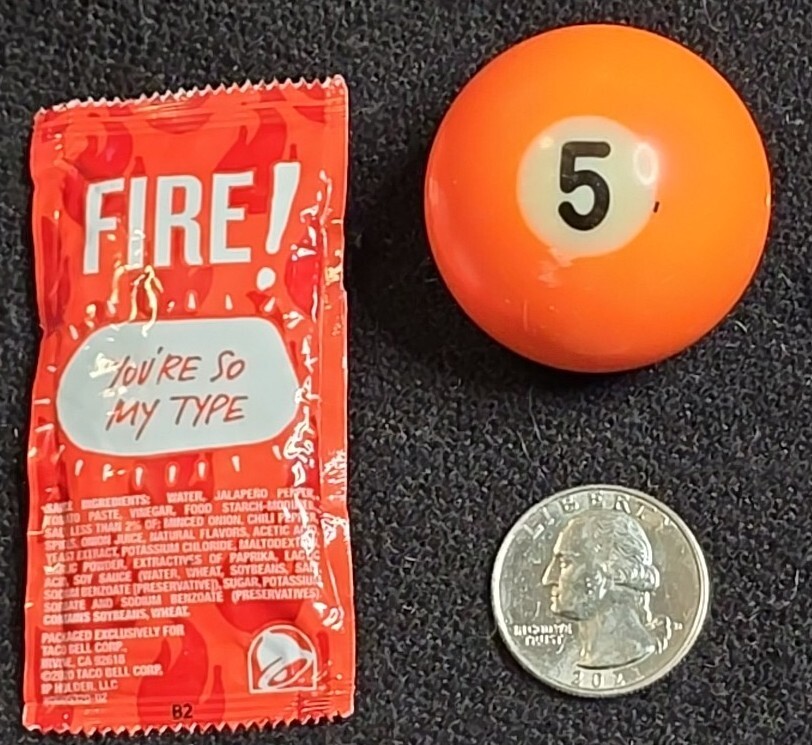 Mini billiard Ball - Solid Orange #5 Ball 1.5" Replacement