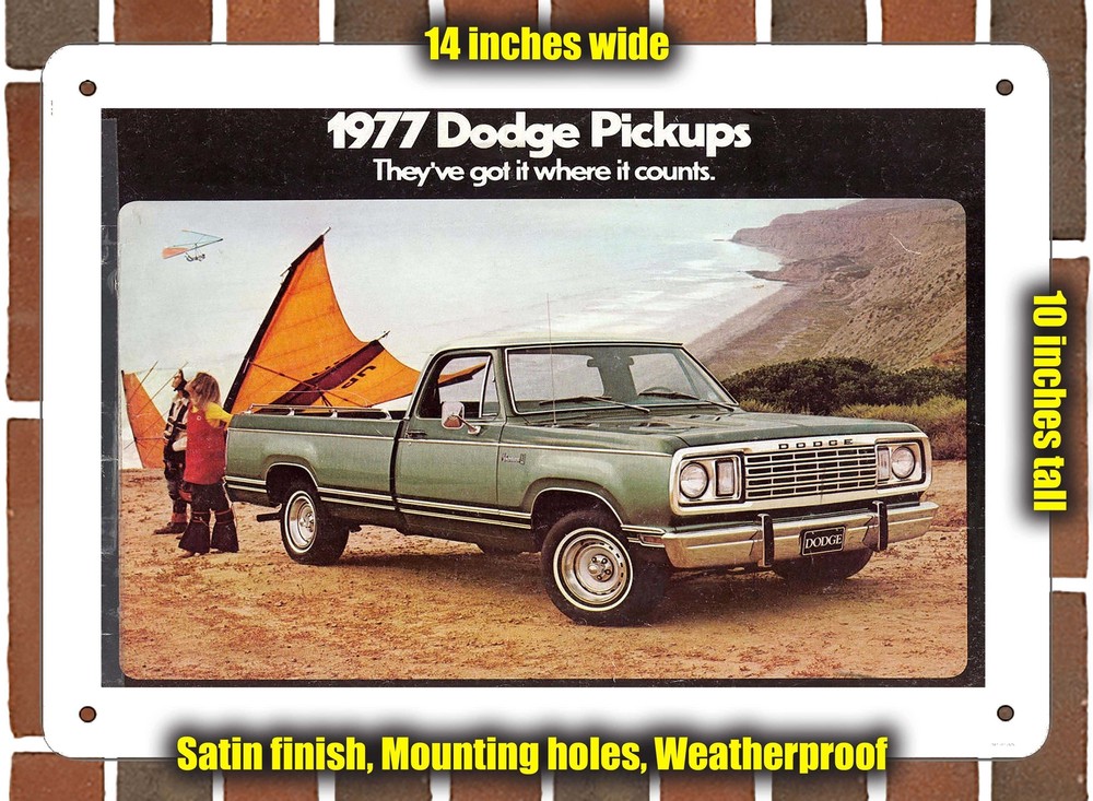Metal Sign - 1977 Dodge Pickups