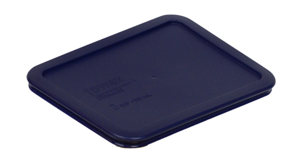 Pyrex 7210-PC 3 Cup Blue Rectangular Storage Lid Cover for Glass Dish 3PK New