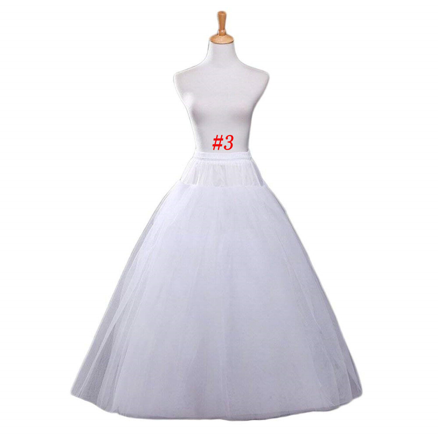 Women Wedding Crinoline Slip Gown Underskirt White Bridal Petticoat Hoop Skirt