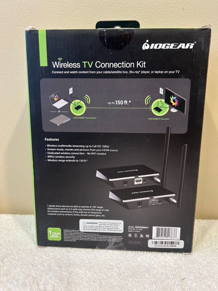 IOGEAR Wireless HDMI TV Connection Kit - Black