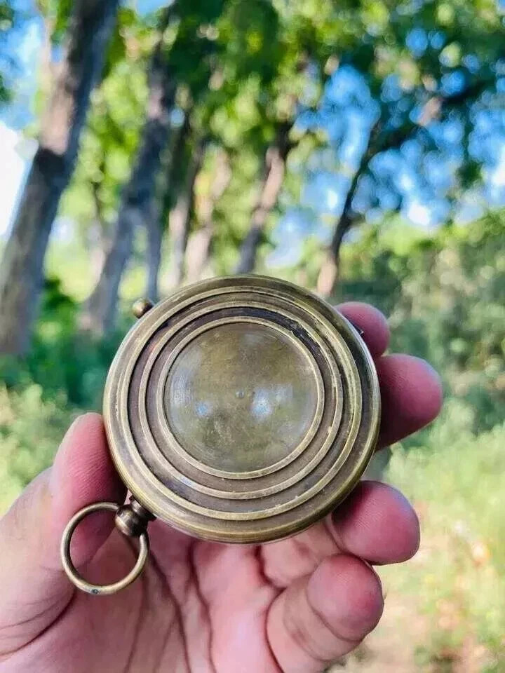 Nautical Vintage Handmade Brass Antique Compass 100 Year Calendar