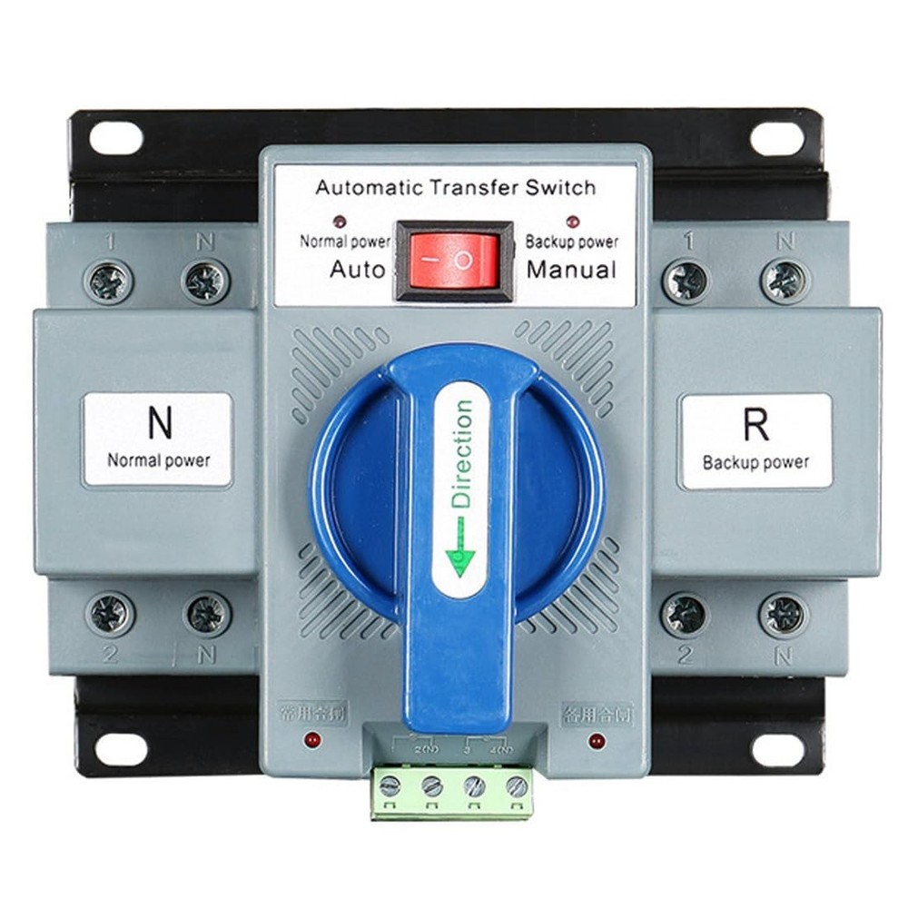 Reliable 2-Position 63A Transfer Switch with Manual Control for Versatile Use