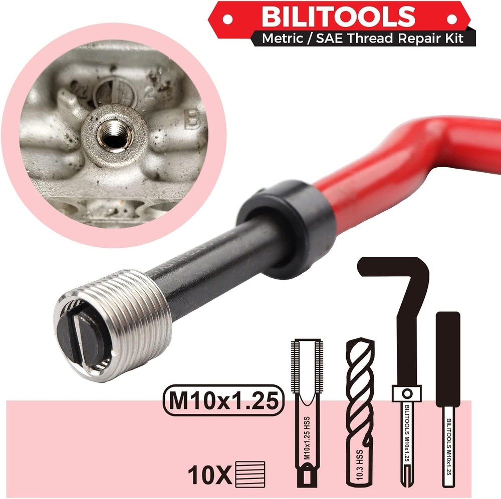 Complete M10x1.25 Thread Repair Kit in Iron Case – Efficient & Durable Solutions