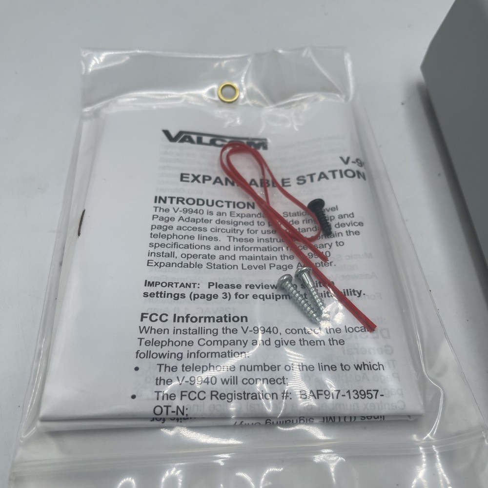 Valcom V-9940 Central Station Level Page Adapter Intercom 600 Ohms Expandable