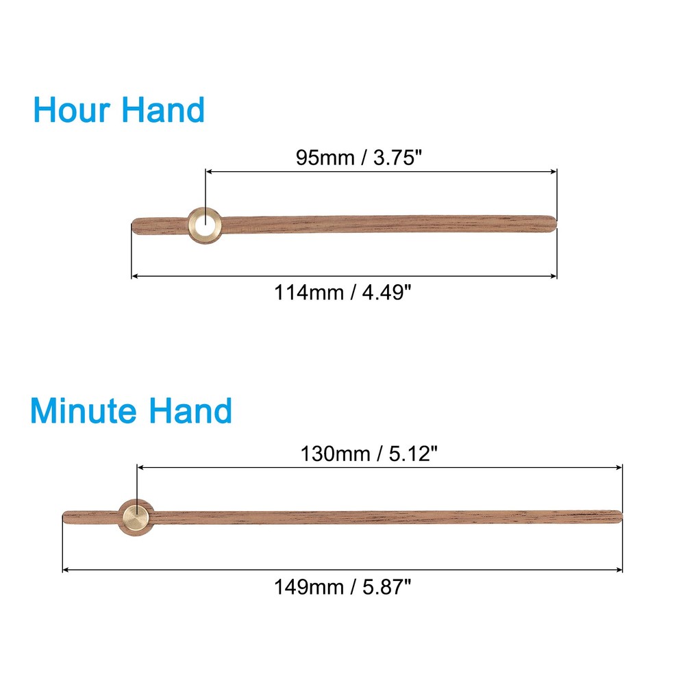 Clock Hands Kit, 4 Set Wooden Clock Hand Parts for 14 Inch Clock, E2