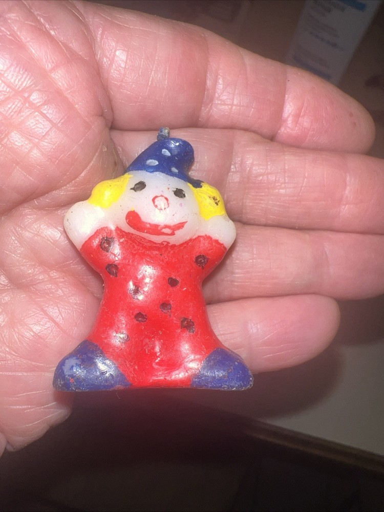 Vtg Small Clown Candle